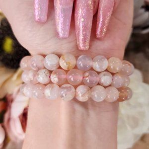 10mm Flower Agate Beads Healing Reiki Chakra Women Bracelet Spiritual Xmas Gifts